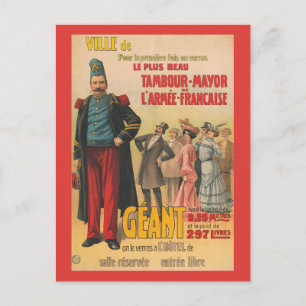 Cartão Postal Cartaz de Circo de Multidão Admirando um Soldado F