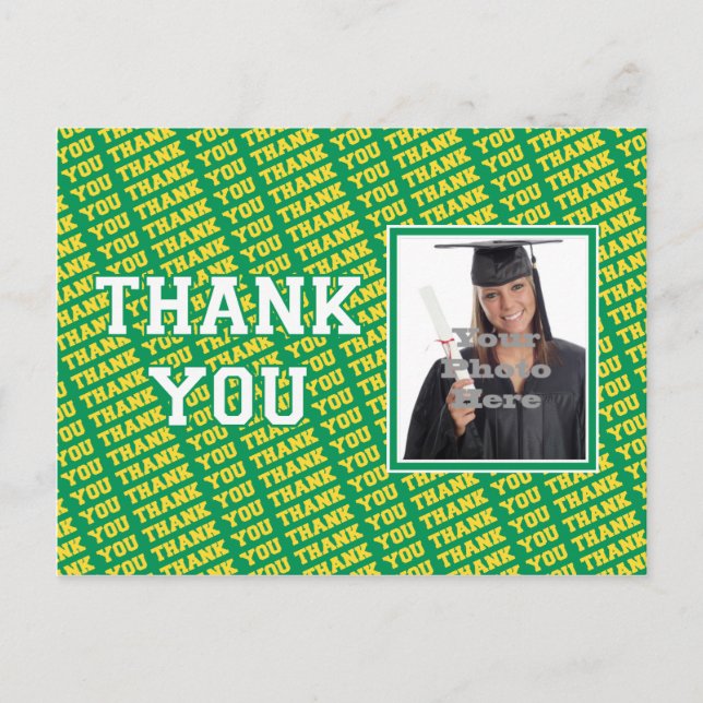 Cartão Postal Cartaz de Cores Escolares Obrigado (Frente)