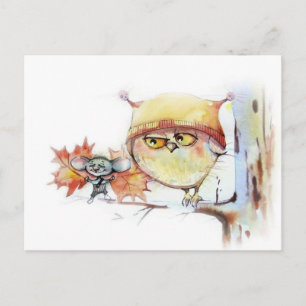 Cartão Postal Cartaz de coruja