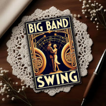 Cartaz de Dança de Swing de Big Band Vintage