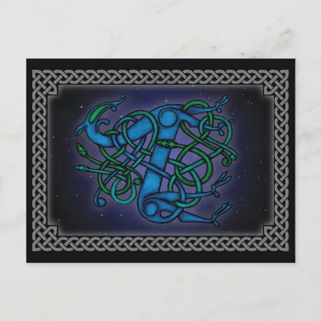 Cartão Postal Cartaz de Design Viking - Urnes (Frente)