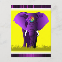 Cartão Postal Cartaz de elefante roxo