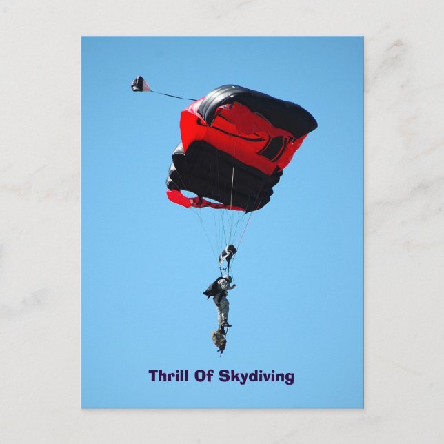 Cartão Postal cartaz de emoção do Skydiving (Frente)