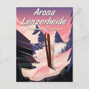 Cartão Postal Cartaz de esqui Brauneck Baviera, Alemanha