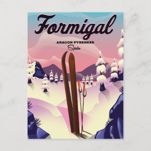 Cartão Postal Cartaz de esqui Brauneck Baviera, Alemanha