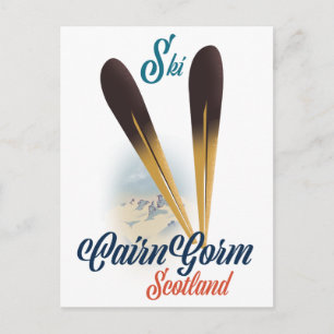 Cartão Postal Cartaz de esqui CairnGorm Escócia