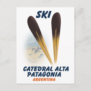 Cartão Postal Cartaz de esqui da Catedral Alta Patagônia, Argent
