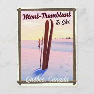 Cartão Postal Cartaz de esqui Mont-Tremblant Québec.