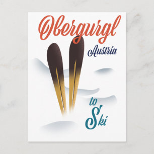 Cartão Postal Cartaz de esqui Obergurgl Áustria