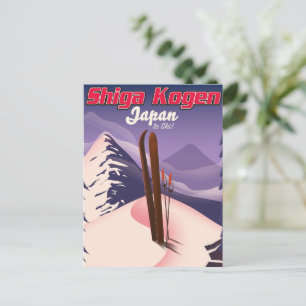 Cartão Postal cartaz de esqui shiga kogen japão