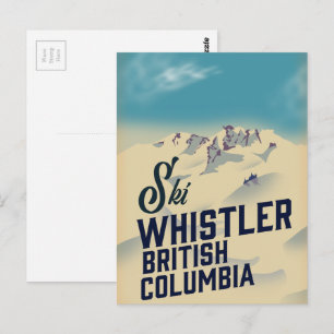 Cartão Postal Cartaz de esqui Whistler,Vancouver Columbia Britân