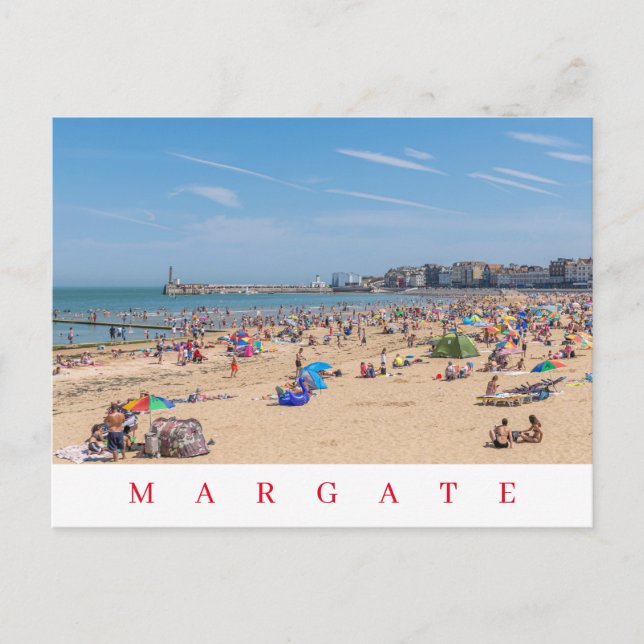 Cartão Postal Cartaz de exibição da praia de Margate (Frente)