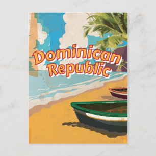 Cartão Postal Cartaz de férias antigo da República Dominicana