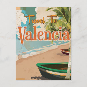 Cartão Postal Cartaz de férias antigo de Valência, Espanha
