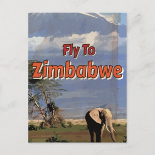 Cartão Postal Cartaz de férias antigo do Zimbábue