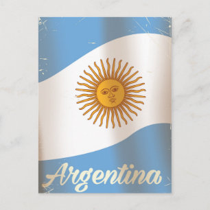 Cartão Postal cartaz de férias da bandeira nacional da Argentina