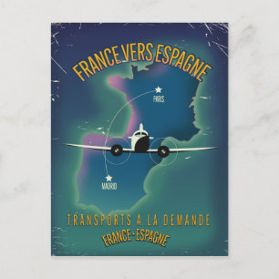 Cartão Postal cartaz de férias da França para a Espanha