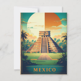 Cartão Postal Cartaz de férias da pirâmide mexicana