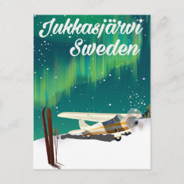 Cartão Postal Cartaz de férias das luzes do norte de Jukkasjärvi