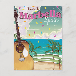 Cartão Postal Cartaz de férias espanhol vintage de Marbella