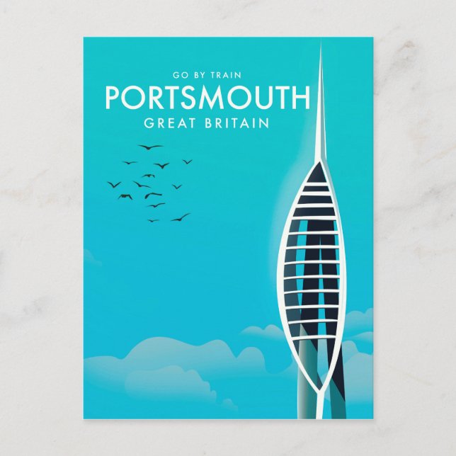 Cartão Postal cartaz de férias Great British em Portsmouth (Frente)