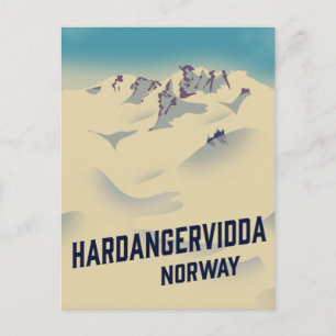 Cartão Postal Cartaz de férias Hardangervidda Noruega.