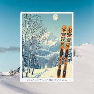 Cartão Postal Cartaz de férias na estância de esqui de Val Garde