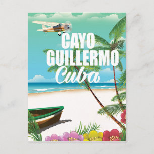Cartão Postal cartaz de férias na praia de Cayo Guillermo