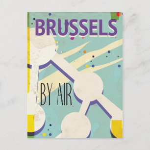 Cartão Postal Cartaz de férias vintage Bruxelas
