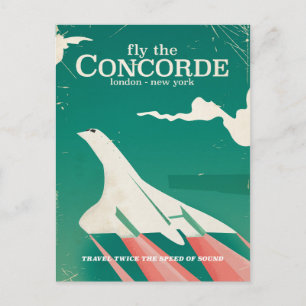 Cartão Postal cartaz de férias vintage Concorde