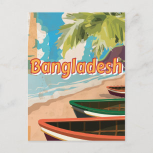 Cartão Postal Cartaz de férias vintage de Bangladesh