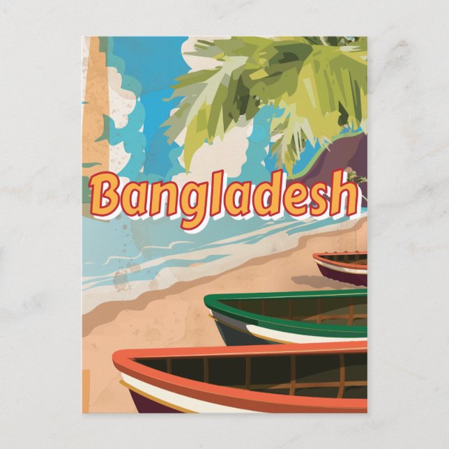 Cartão Postal Cartaz de férias vintage de Bangladesh (Frente)