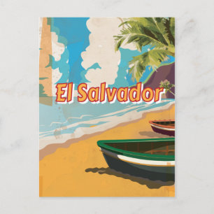 Cartão Postal Cartaz de férias vintage de El Salvador
