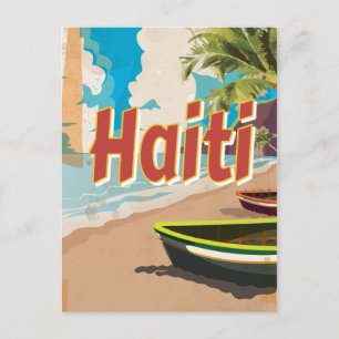 Cartão Postal Cartaz de férias vintage do Haiti