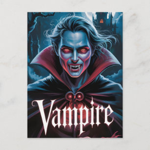 Cartão Postal Cartaz de Filme de Vampiro Clássico Estilo Drácula