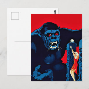 Cartão Postal Cartaz de filme do icônico Rei Kong, macaco gigant