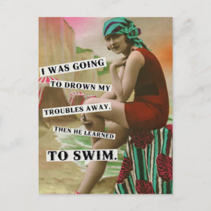 Cartão Postal Cartaz de foto da Vintage Beach