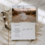 Cartão Postal Cartaz de Fotografia de Mão Obrigado<br><div class="desc">Todos vão adorar receber esta bela obrigado de casamento que você fez com uma imagem impressionante do seu dia de casamento! Personalize facilmente este cartão postal com a sua foto favorita do casamento e a sua mensagem no verso! Fotografia por: Kept Record Fotografia www.keptrecord.com</div>