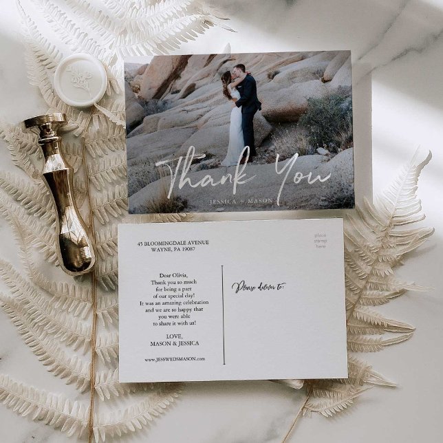 Cartão Postal Cartaz de Fotografia de Mão Obrigado (Criador carregado)