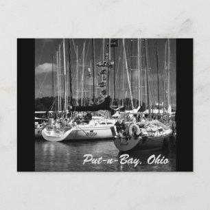 Cartão Postal Cartaz de fotografia em preto e branco, "Put-n-Bay