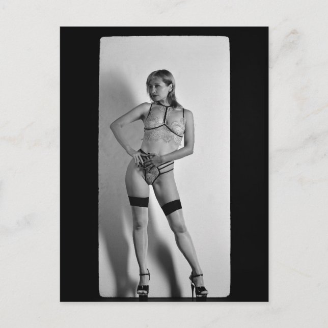 Cartão Postal Cartaz de fotos de alto salto e estoque B&W (Frente)