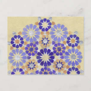 Cartão Postal Cartaz de geometria islâmica de "Perigo Roxo"