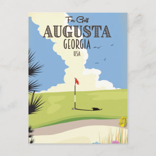 Cartão Postal Cartaz de Golfe Augusta Geórgia
