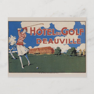 Cartão Postal Cartaz de Golfe Francês de Primeira Vintagem com 