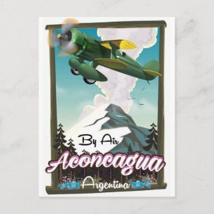 Cartão Postal Cartaz de impressão de voo vintage Aconcagua -Arge