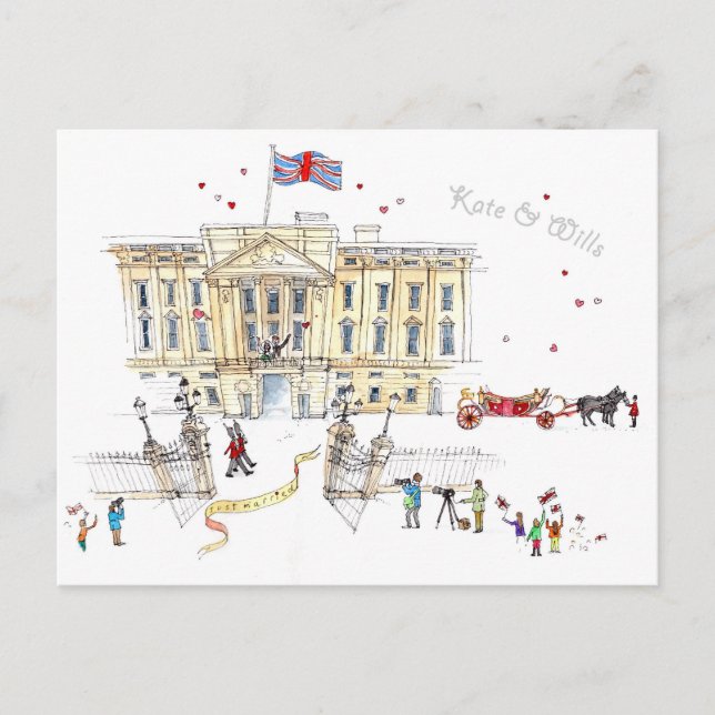 Cartão Postal Cartaz de Kate e Wills comemorativas (Frente)
