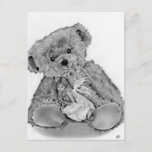 Cartão Postal Cartaz de Leite com Urso de Teddy