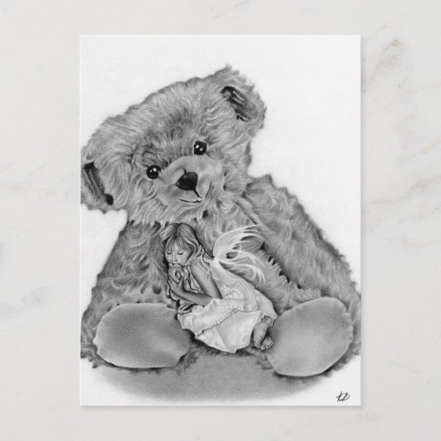 Cartão Postal Cartaz de Leite com Urso de Teddy (Frente)