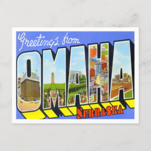 Cartão Postal Cartaz de Letras Grandes de Omaha, Nebraska