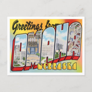 Cartão Postal Cartaz de Letras Grandes de Omaha, Nebraska